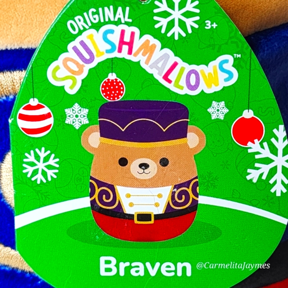 🎄 BRAVEN 🐻 Brown Bear Nutcracker w Gold Accent Christmas 2022 Squishmallow NWT - Picture 3 of 8